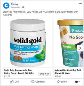 Chewy Facebook Ad